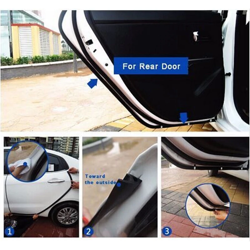 

Car Door Trim Edge Moulding Rubber Soundproofing Weatherstrip Seal Strip 8 Meters P Shape for Car Truck