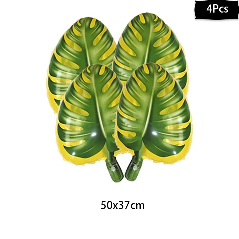 4pcs leaf ballon-A Cyuan джунгли вечерние воздушными шарами украшения комплект сафари Baby Shower животных вечерние шары арки на детский день рождения, день рождение мальчика Декор - Цвет: 4pcs leaf ballon-A
