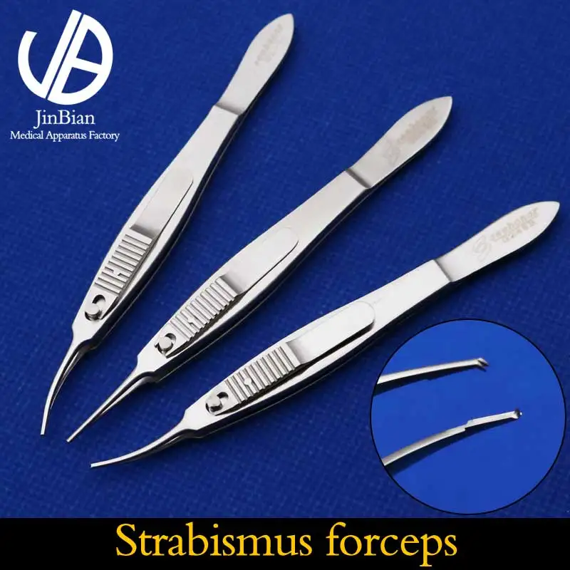 

Strabismus forceps ophthalmology department surgical operating instrument 10.5cm stainless steel ophthalmic forceps