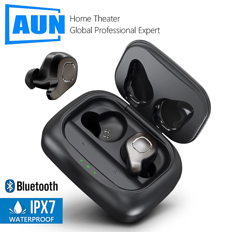 Беспроводные наушники AUN Bluetooth 5 0 20 часов зарядки 3D стерео голосовое управление