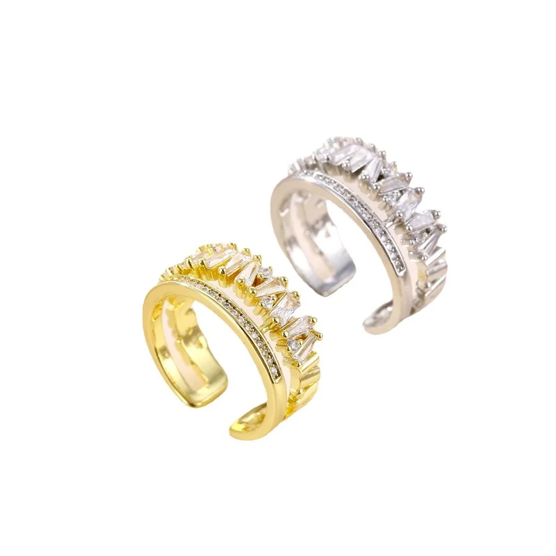 

GIOIO Hollow Zircon Ring Temperament Retro Lady Ring Net Red Fashion Zircon Ring Lady