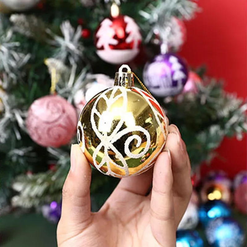 Bolas de Navidad de colores surtidos, adornos pintados creativos para &aacute;rbol de Navidad, decoraci&oacute;n para el hogar, fiesta de boda, colgantes de &aacute;rbol para vacaciones-4
