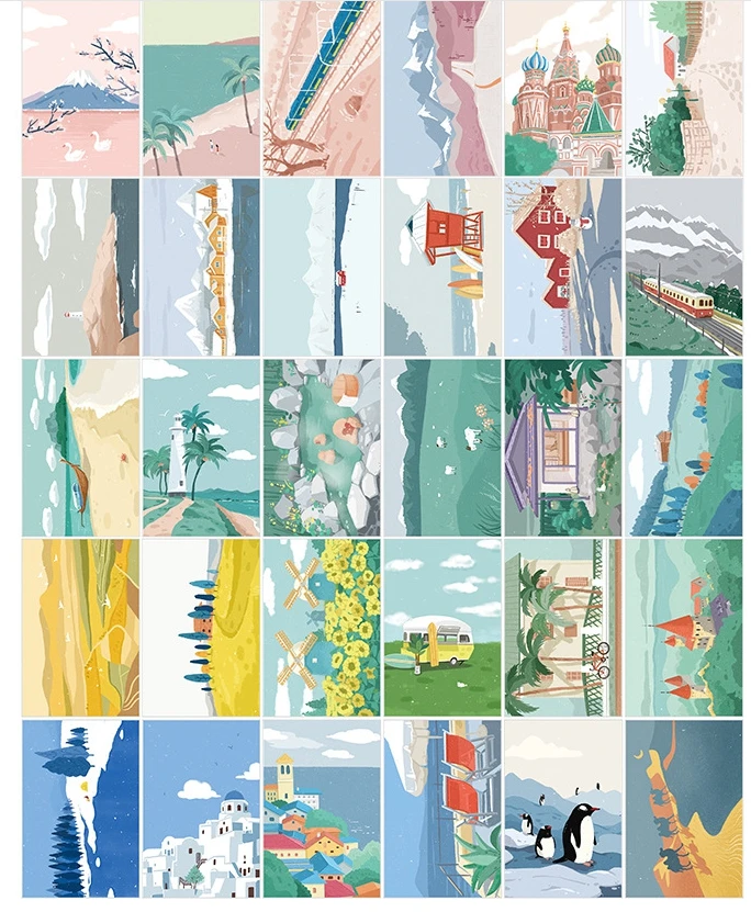 143 мм x 93 мировая бумажная открытка (1 упаковка = 30 штук)|Бумага для писем| |