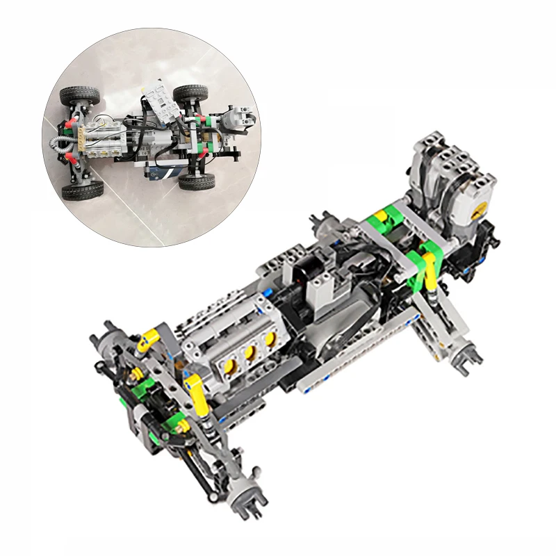 MOC рулевое шасси независимые колеса Подвеска V8 двигатель скоростной редуктор