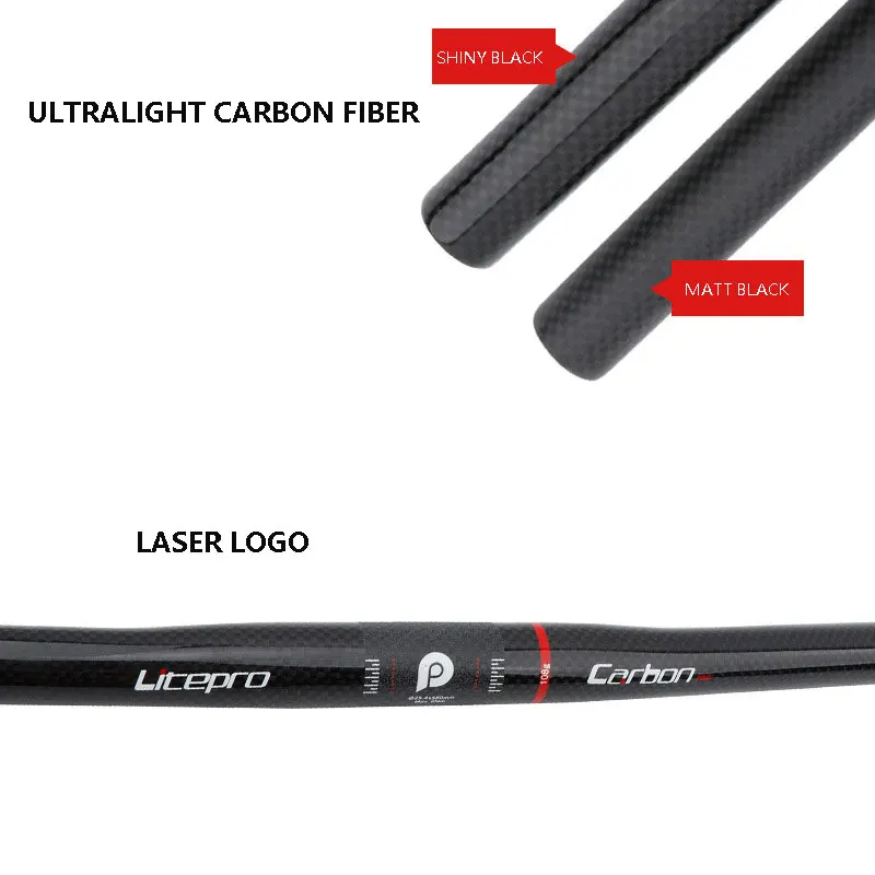 Складная велосипедная горизонтальная ручка Litepro из углеродного волокна 25 4*540/580