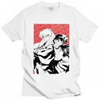 Уникальная мужская Винтажная Футболка Inuyasha и Kagome, хлопковая футболка с коротким рукавом, футболка с принтом аниме Sesshomaru, одежда оверсайз