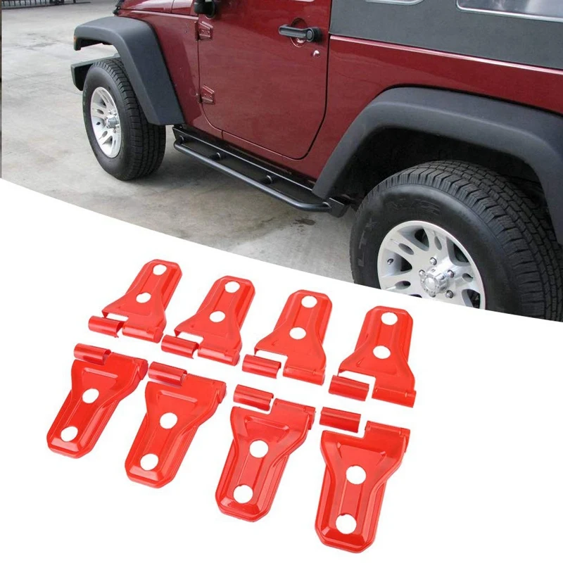 Door Hinge Cover 8 ABS Chrome Plated Side Exterior Molding Trims for Jeep Wrangler JL 2018-2019 Red | Автомобили и мотоциклы