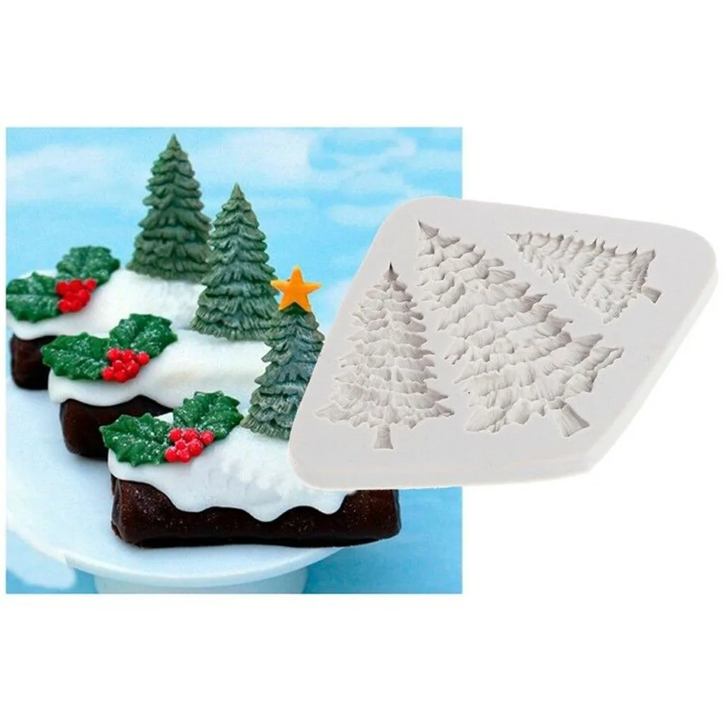 Рождественская силиконовая помадка форма для торта дерева выпечки шоколада