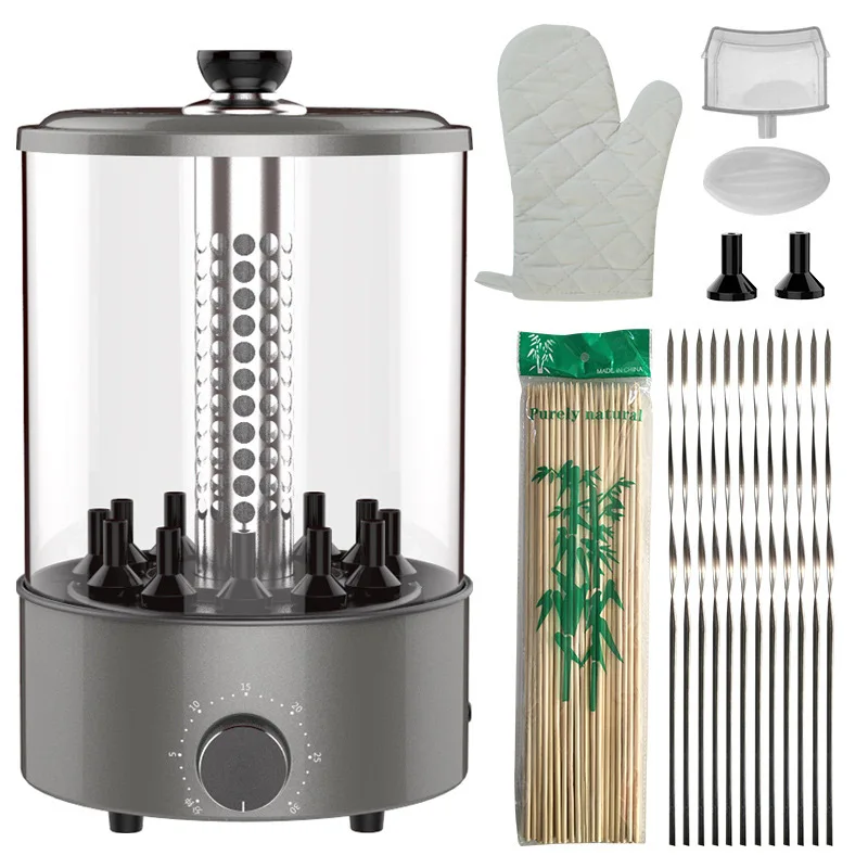 household skewers electric vertical grill barbecue self baking machine barbecue grill automatic rotating smokeless grill free global shipping