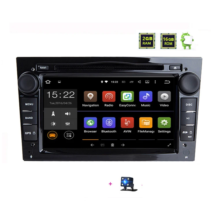 Android 9,0 Автомагнитола 2 din DVD gps для Vauxhall Opel Astra H G J Vectra Antara Zafira Corsa Vivaro Meriva Veda 2DIN мультимедиа - Цвет: Black  Cam