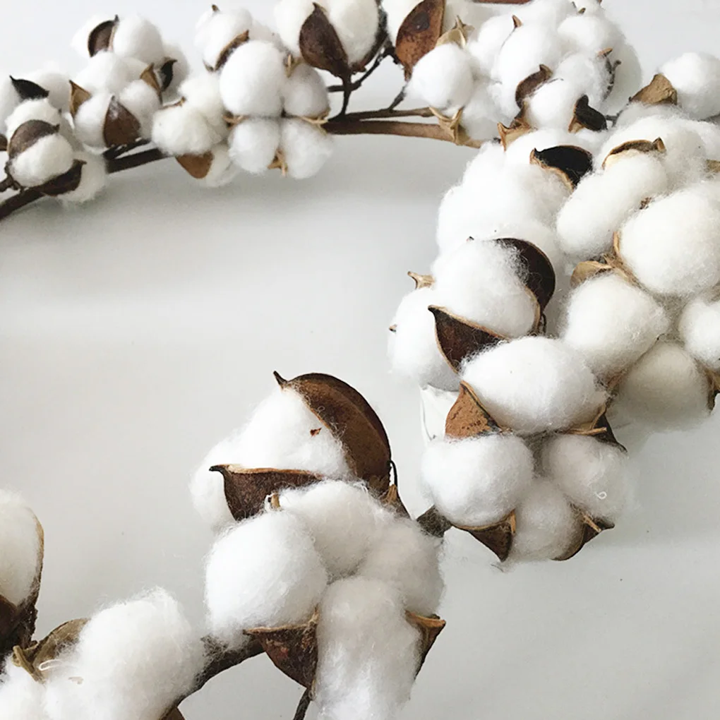 Хлопковый венок Рождественская сухая Цветочная домашняя дверь Украшение стен