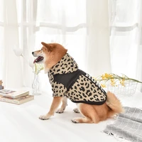 winter pet dog hoodies sweater warm leopard puppy jacket coat clothes for small puppy chihuahua french bulldog outfit apparel