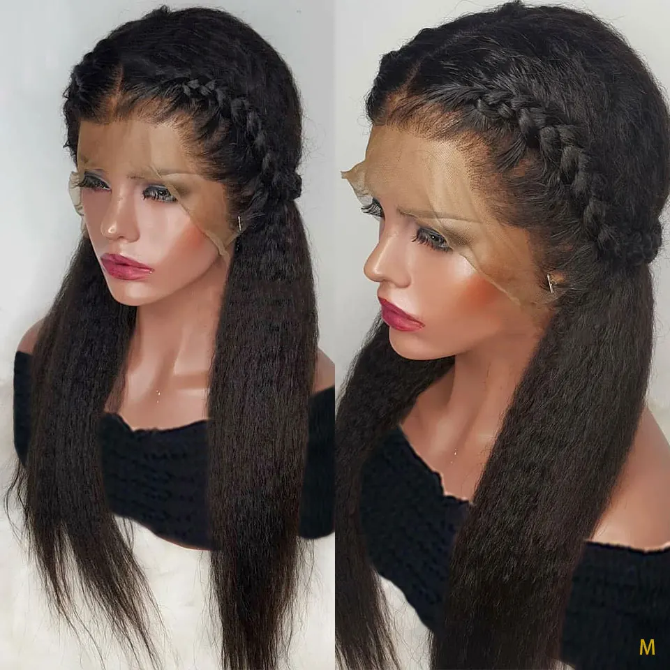 Курчавый прямой парик 13x4 Remy бразильские кружевные передние человеческие волосы