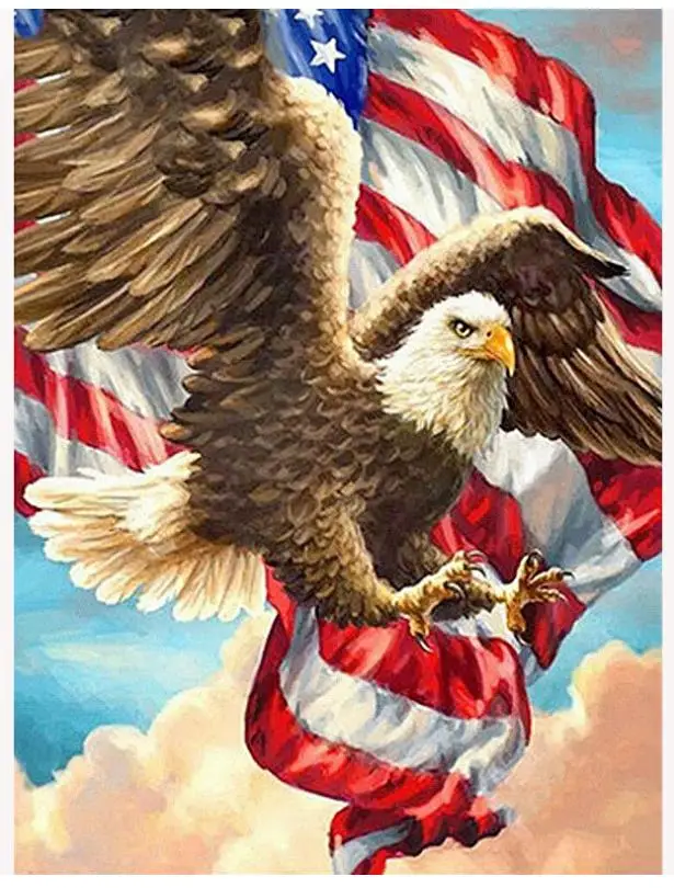 Орлан алмазная живопись американский флаг стразы вышивка пейзаж мозаика Декор