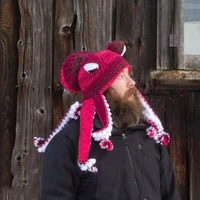 octopus beard halloween hat hand weave knit wool hats men christmas cosplay party funny tricky headgear winter warm couples hat