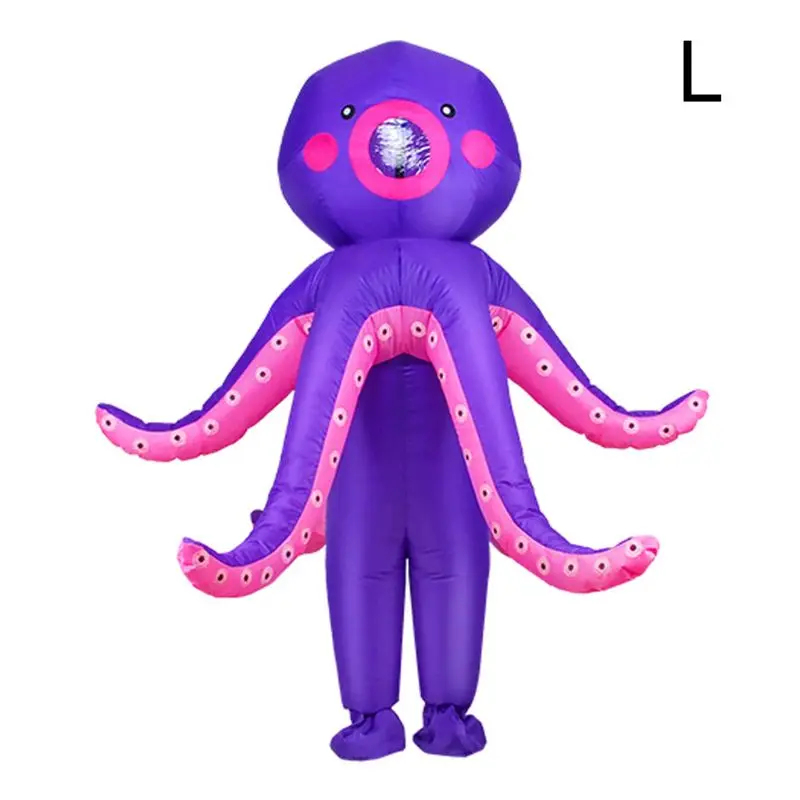 Надувной костюм осьминога Забавный наряд для взрослых одежда Хэллоуина|Надувные