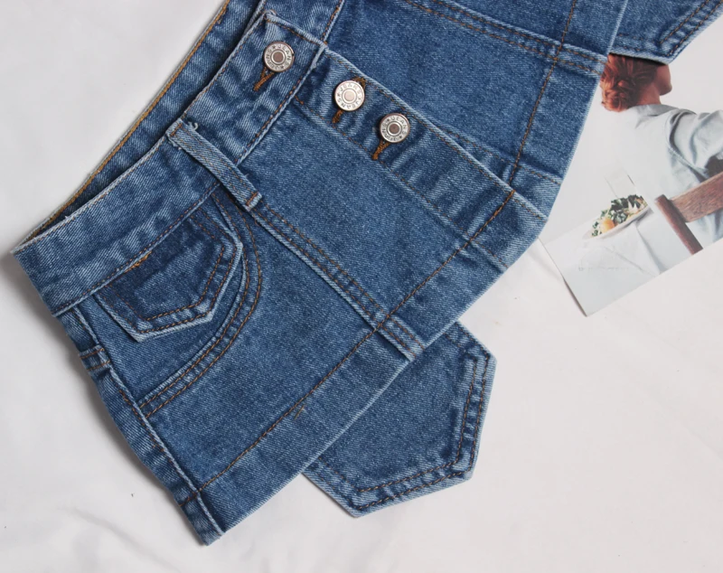 

New Spring Summer 2020 Fashion Blue Denim Belts Buttons Pocket Wide Girdle Women All Match Belt Wearing