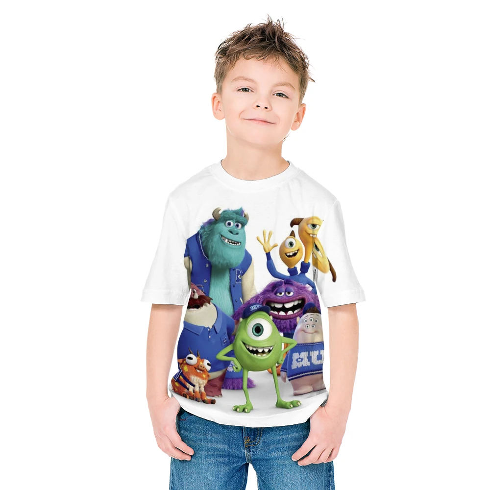 

3D T-shirt Monster Univer 4-20 Years Kids Boys Girls Skeleton Printed Skull Sickle Children Day Streetwear Halloween Tshirts