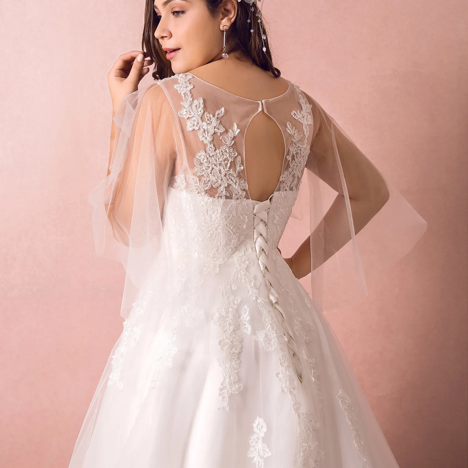 ТРАПЕЦИЕВИДНОЕ платье в пол размера плюс свадебное 2020 элегантное Тюлевое с