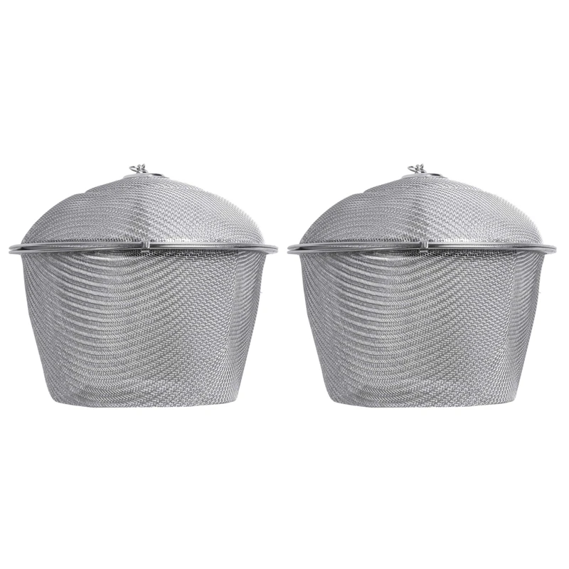

New 2X Extra Large Stainless Steel Twist Lock Mesh Tea Ball Tea Infuser With Hook Chain