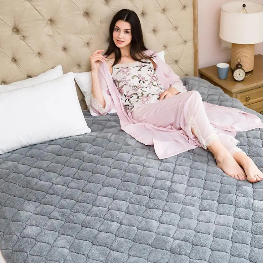 Высококачественное теплое электрическое бархатное одеяло 220 В с подогревом 4