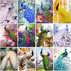 5D алмазов картина Полный Круглый дрель Diy Алмазная вышивка Павлин Вышивка крестом Стразы птица Алмазный мозаичный Декор для дома