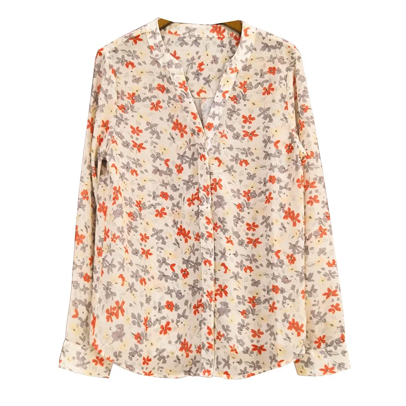

2021 summer new chiffon floral shirt gentle French sweet chic design sense niche temperament top women