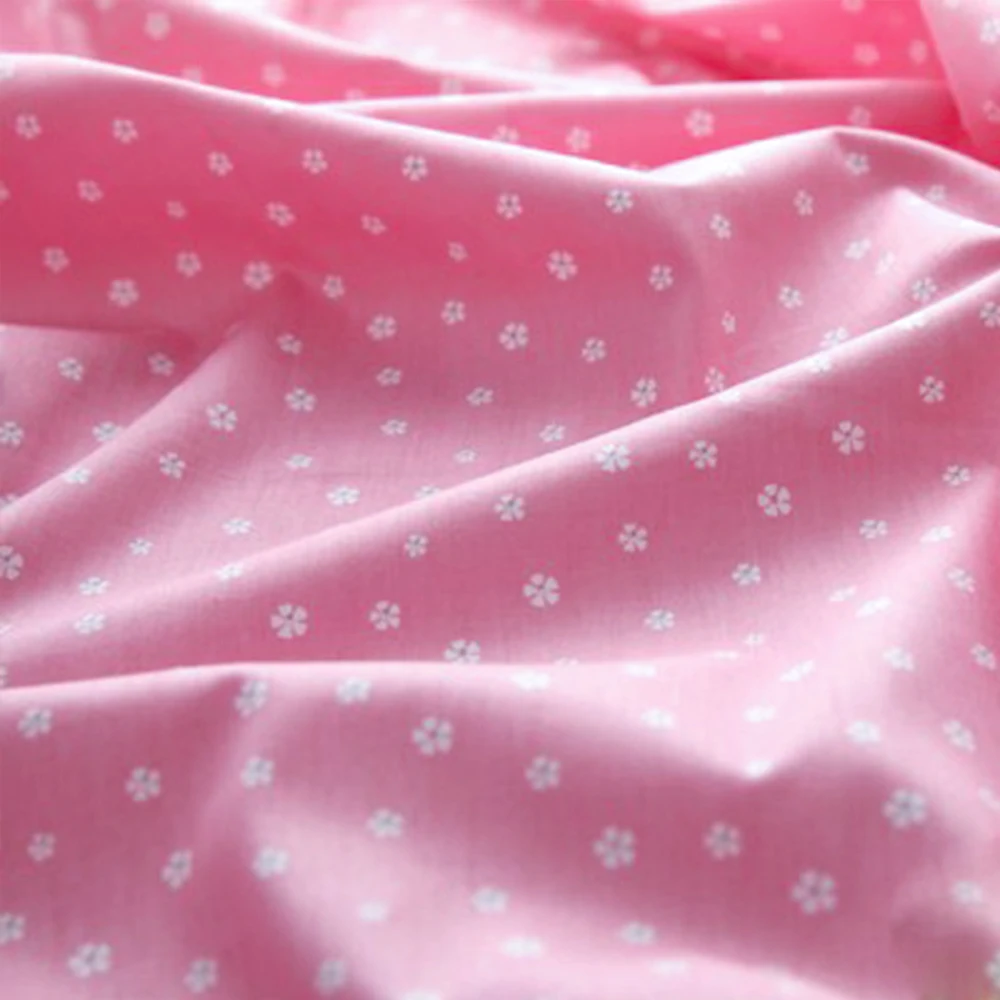 1 метр детские розовые маленькие белые цветы 100% хлопок ткань стеганая Лоскутная