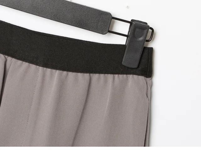 

Women Ankle-length Pants Elastic Waist Simple Ladies Pencil Trousers