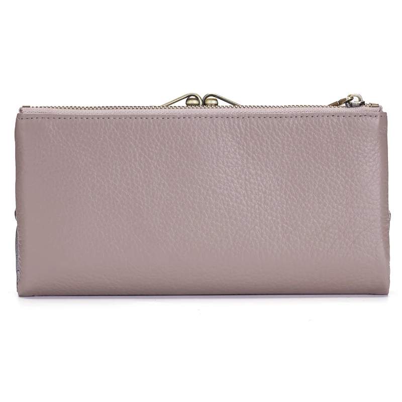 

WR Women's Classic Wallet Fashion Long Clutch Leather Wallet Large-capacity Coin Purse Vintage Buckle Wallet Card Package