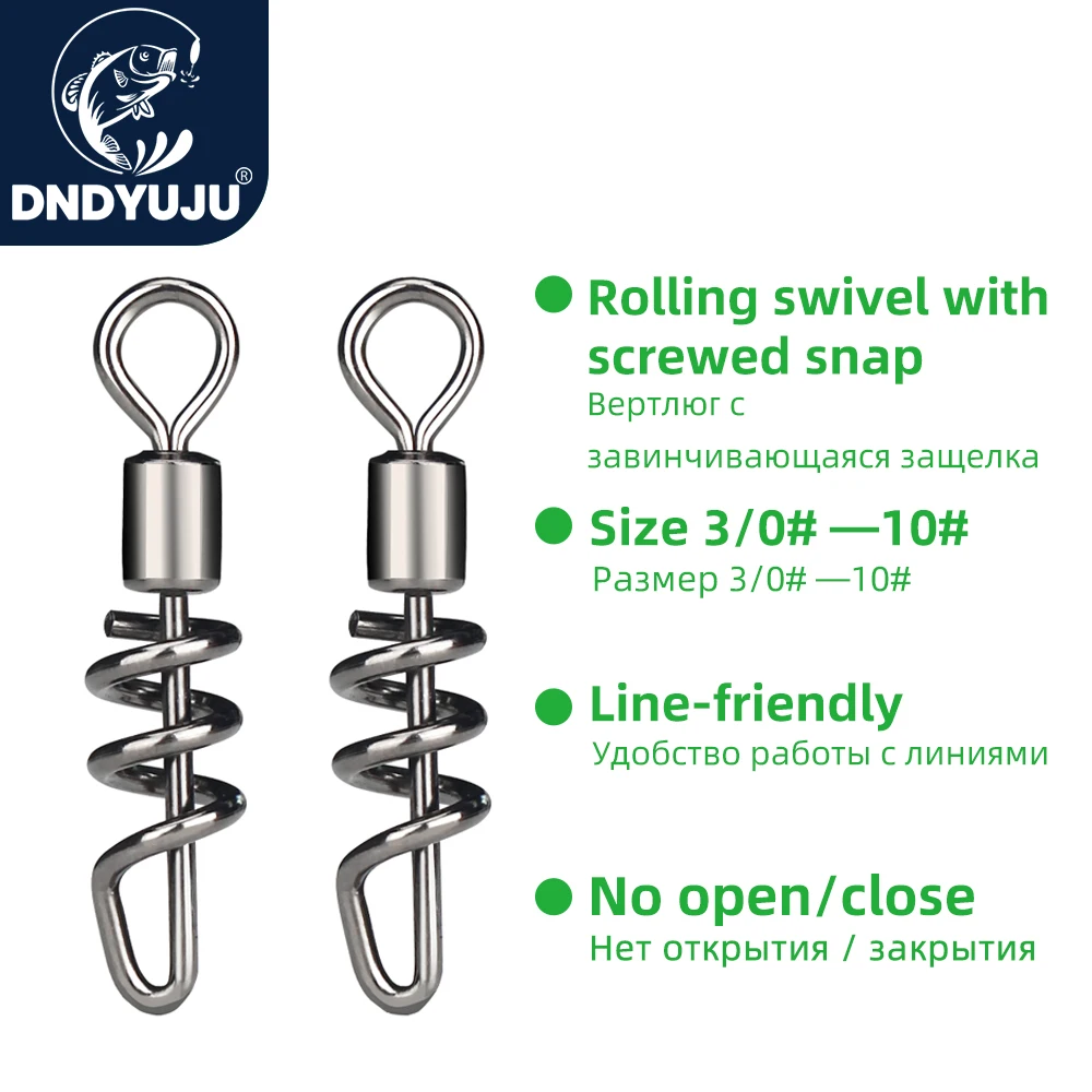 

DNDYUJU 500pcs Fishing Accessories Pin Bearing Rolling Swivel With Screwed Snap Pins Fishhooks Fishing Tackle Connector