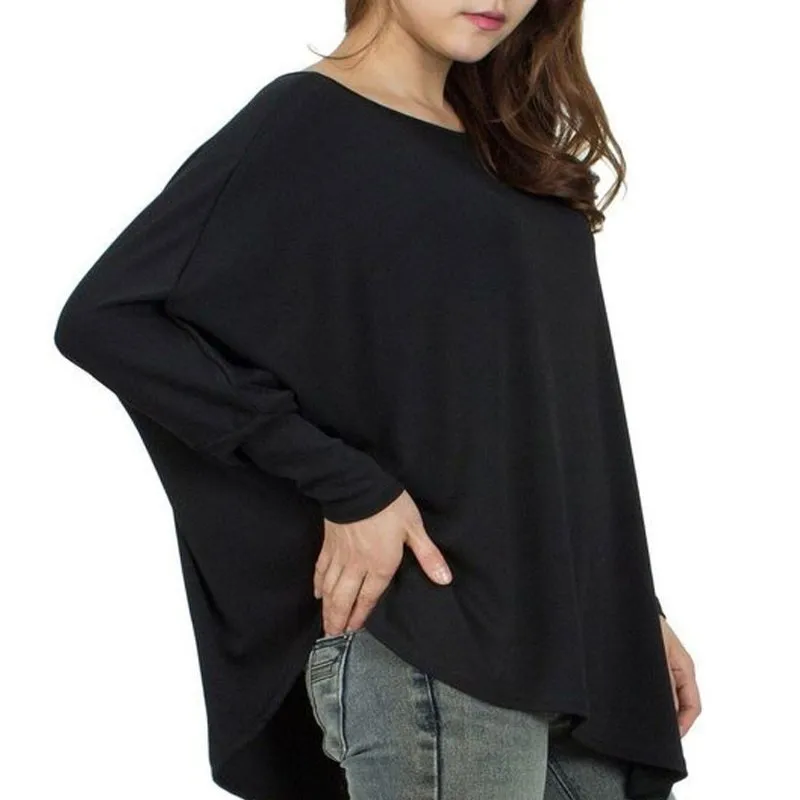 Large irregulat long blouses and shirts women batwing sleeve casual loose autumn tops big size ropa mujer fashion blusas
