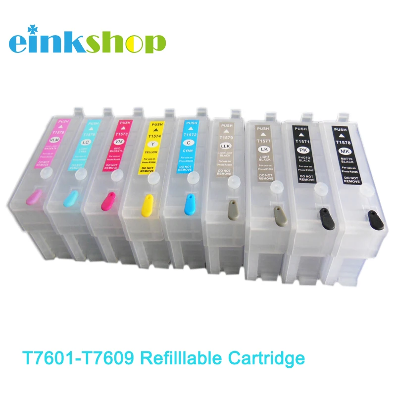 Einkshop T7601 T7602 T7603 T7604 T7605 T7606 T7607 T7608 T7609 пустой перезаряжаемый картридж для Epson P600 surecolor