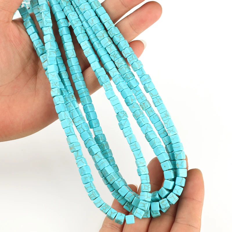 

Blue-Turquoises Beads Natural Stone Round Loose Spacer Beads For Jewelry Making 15" Strand 4/6mm