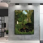 Картина на холсте, абстрактный современный пейзаж, зеленое дерево, картина маслом, Анри Руссо, Постер Куадрос, настенные картины для гостиной