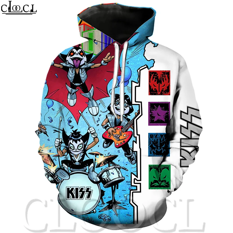 Модная Толстовка HX с 3D принтом рок-певицы KISS Band мужской женский спортивный костюм