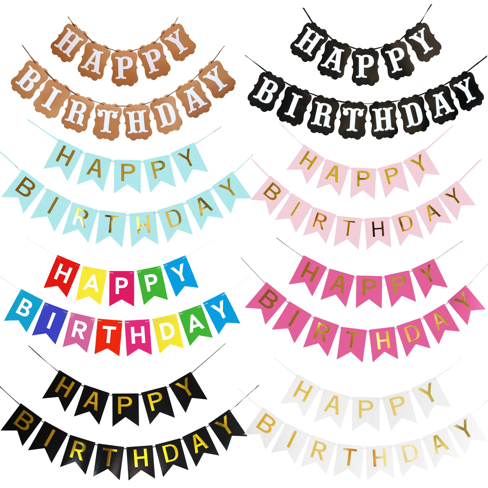 

Multi Themes Happy Birthday Banner Baby Shower First Birthday Party Decorations Photo Booth Happy Birthday Bunting Garland Flags