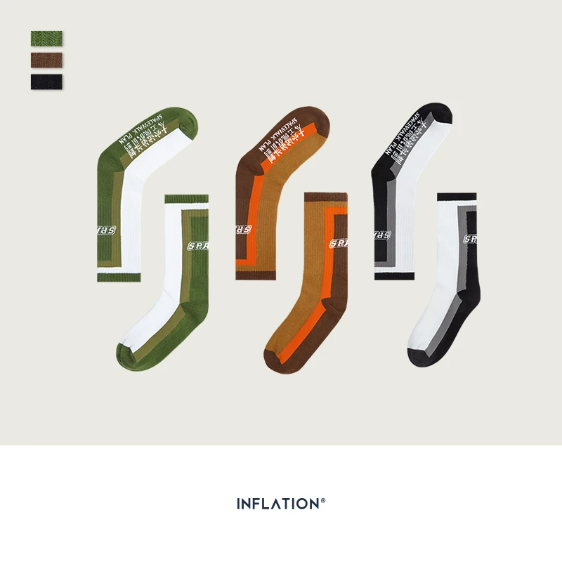 Мужские носки с разноцветным принтом в уличном стиле сезон осень-зима Длинные