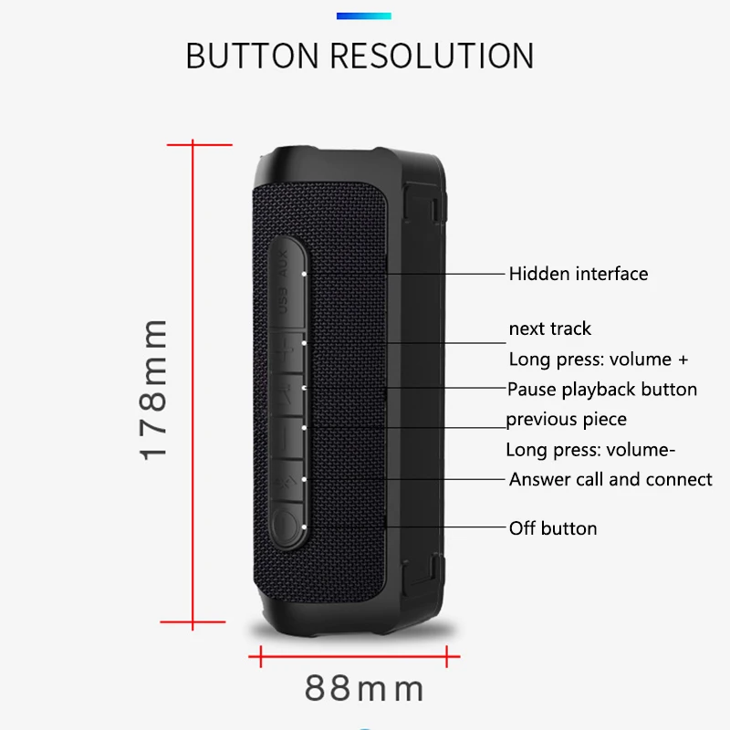 

New fabric waterproof bluetooth Portable speaker super subwoofer outdoor audio TWS 12w loud Hifi Stereo surround Music sports