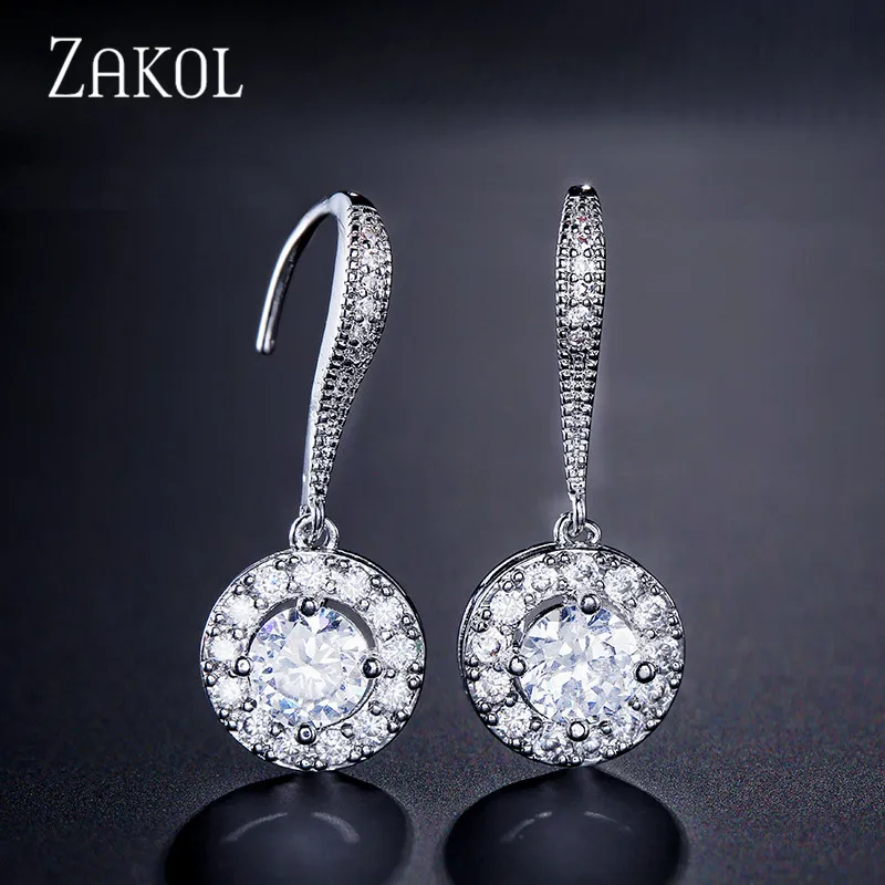 Женские серьги-Крючки ZAKOL круглые серьги в Королевском Стиле с кристаллами