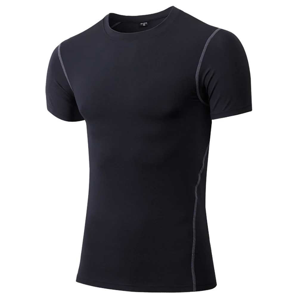 Men Compression Dry Fit T Shirt Sports T-shirt Gym Fitness Clothing Exercise Bodybuilding Training Running Shirt Rashguard 3XL
