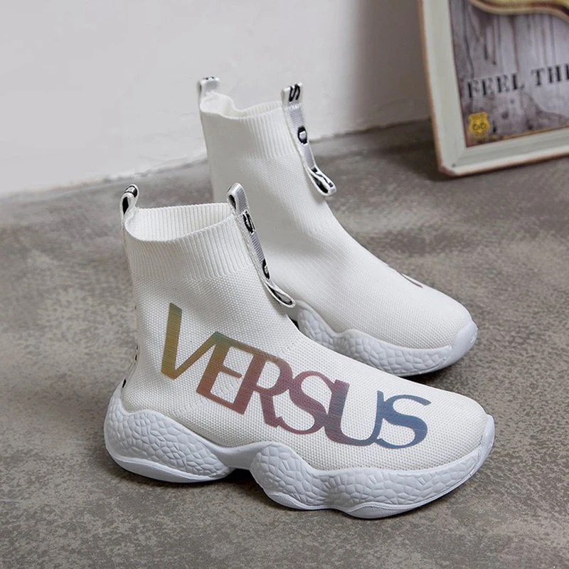 

Women Casual Shoes Sneakers Women Flats Shoes 2021 New High-top Socks Sports Shoes Stretch Boots Shoe Feminino Zapatos De Mujer