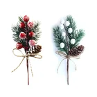 23 см Рождественская планка для Рождественского украшения, искусственный цветок, ветка сосны, сделай сам, домашний декор для вечеринки