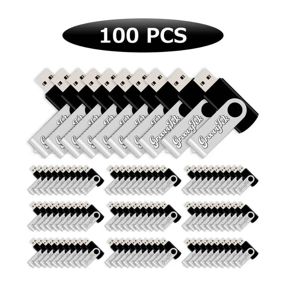 J-boxing Wholesale 100PCS Printed Custom Logo 128MB USB Flash Drive Metal Swivel Engraved Personalize Pendrives Thumb Drive