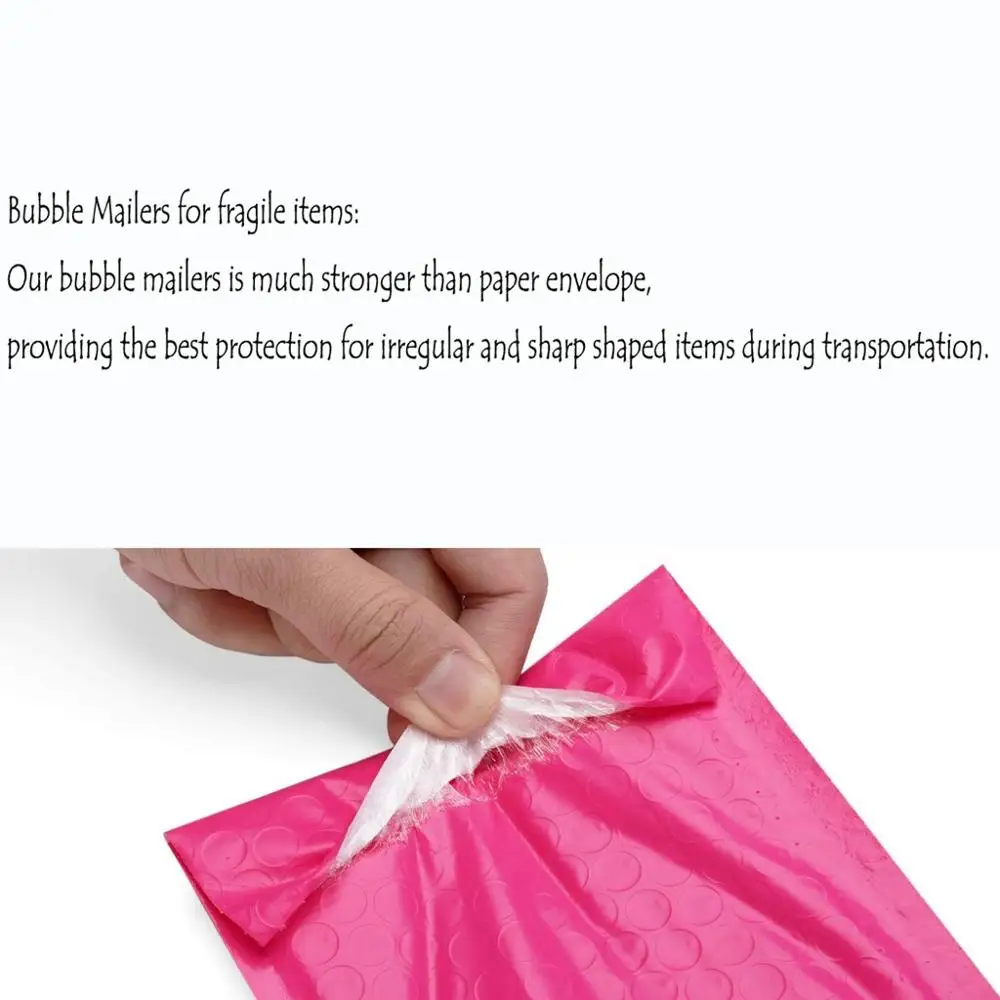 1/10/100Pcs Waterproof Bubble Mailers Padded Envelopes Lined Poly Mailer Self Seal Hot Pink express Packing bag #706 | Дом и сад