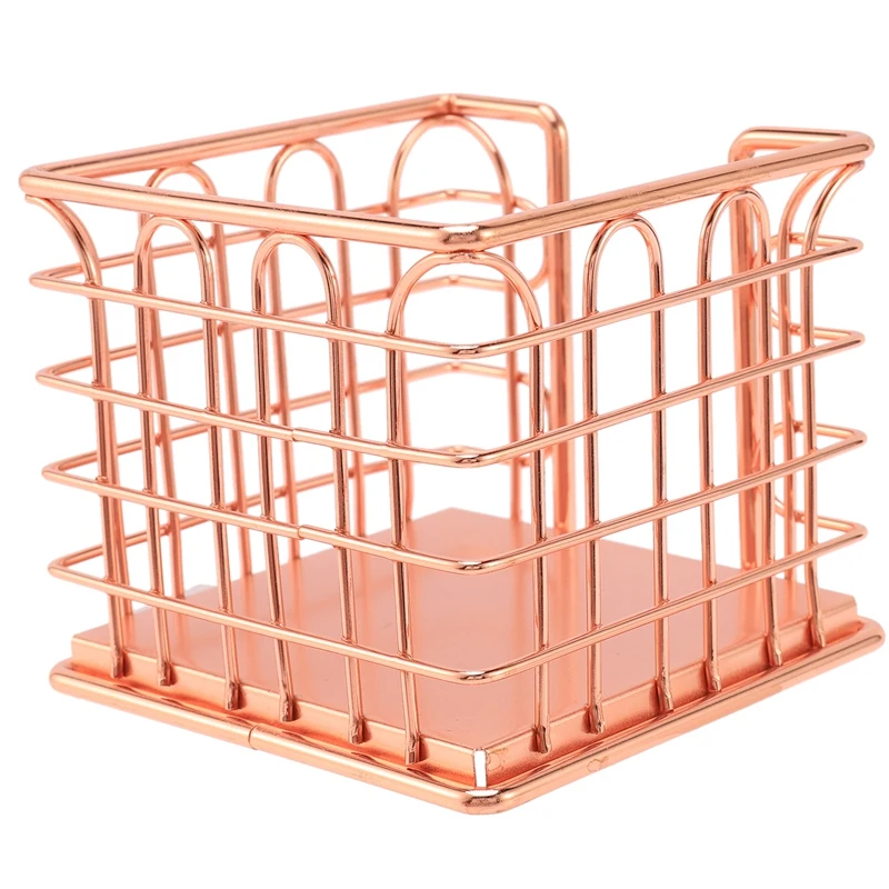 

Rose Gold Note Paper Stationery Box Home Office Desktop Storage Basket Pen Holder Stationery Organizer Decoration
