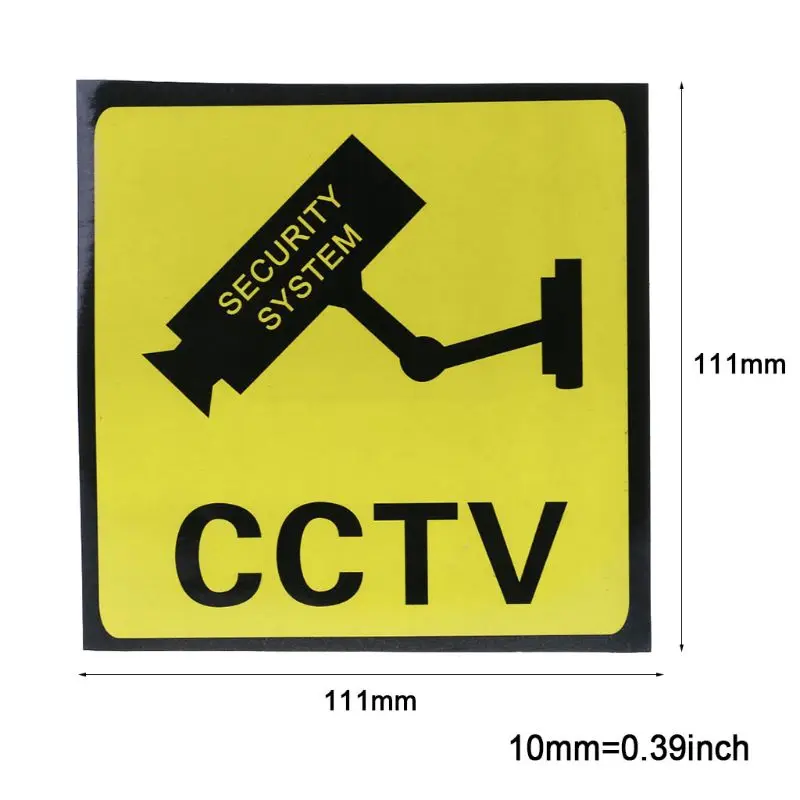 

10PCS Warning Stickers CCTV SECURITY SYSTEM Self-adhensive Safety Label Signs Decal 111mm Waterproof K92F