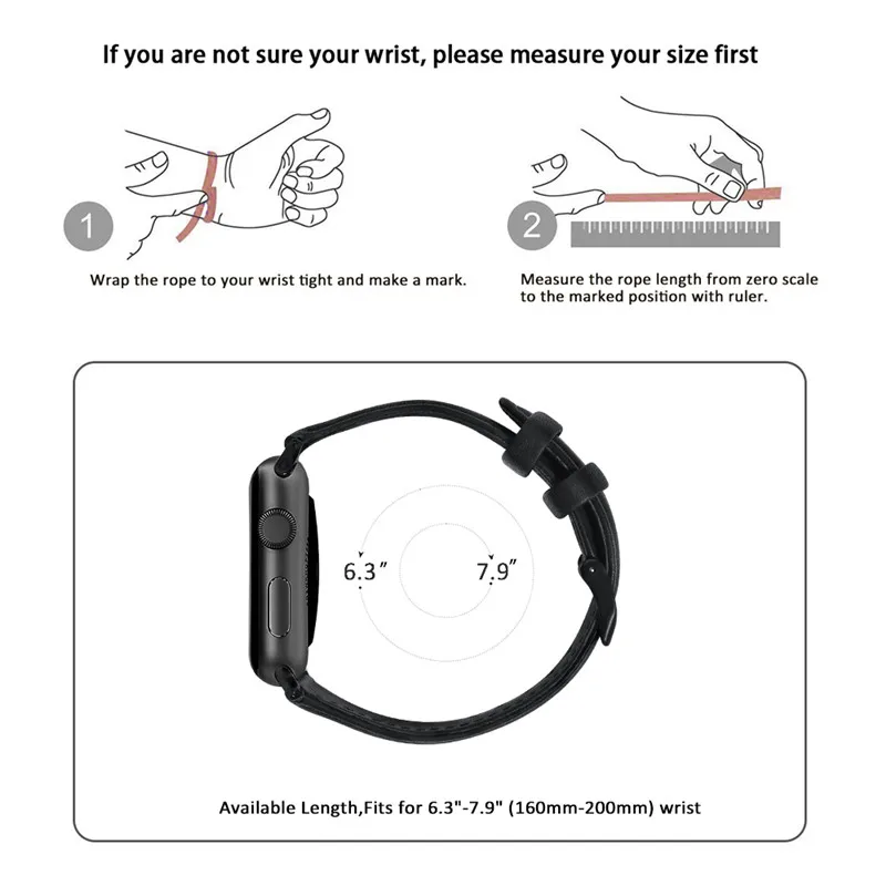 Ремешок из натуральной кожи для Apple Watch band 38 мм 40 42 44 браслет iWatch Series 5/4/3/2/1