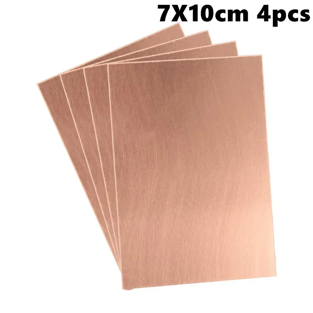 Односторонняя медная плакированная ламинат 7x10 см печатная плата коричневая 4