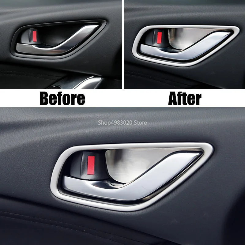 For Mazda Cx-5 Cx5 2012 2013 2014 2015 2016 Chrome Interior Inner Door Handle Bowl Catch Cover Trim Frame Molding Decoration
